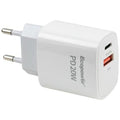 Adaptador USB-C y USB-A Ecopower EP-7038 20 W - Blanco